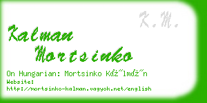 kalman mortsinko business card